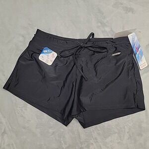 ZeroXposur Swim Shorts Women 8 Black Liquorice Board Shorts UPF 30 Quick Dry